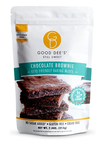 Book Cover Good Dees Low Carb Baking Mix, Chocolate Brownie Mix, Keto Baking Mix, No Sugar Added, Gluten Free, Grain-Free, Nut-Free, Soy-Free, Diabetic, Atkins & WW Friendly (1g Net Carbs, 12 Servings)