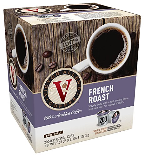 Victor Allen's Coffee French Roast, Dark Roast, 200 Count, Single Serve Coffee Pods for Keurig K-Cup Brewers