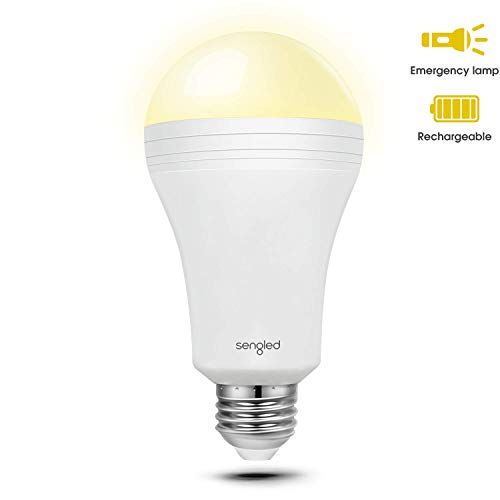 Sengled LED Emergency Light Bulb with Built-in Rechargeable Battery, 3 Hours of Light in Power Outage, E26 Base A19 LED Light Bulb, 40W Equivalent