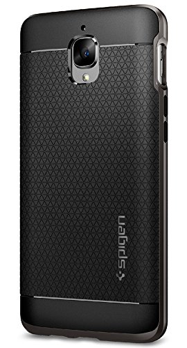 Book Cover Spigen Neo Hybrid OnePlus 3 Case/OnePlus 3T Case with Flexible Inner Protection and Reinforced Hard Bumper Frame for OnePlus 3 2016 - Gunmetal