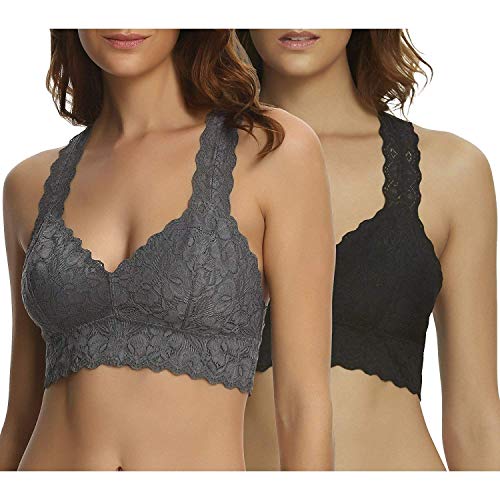 Felina Women's Lace Racerback Bralette (Pack of 2)