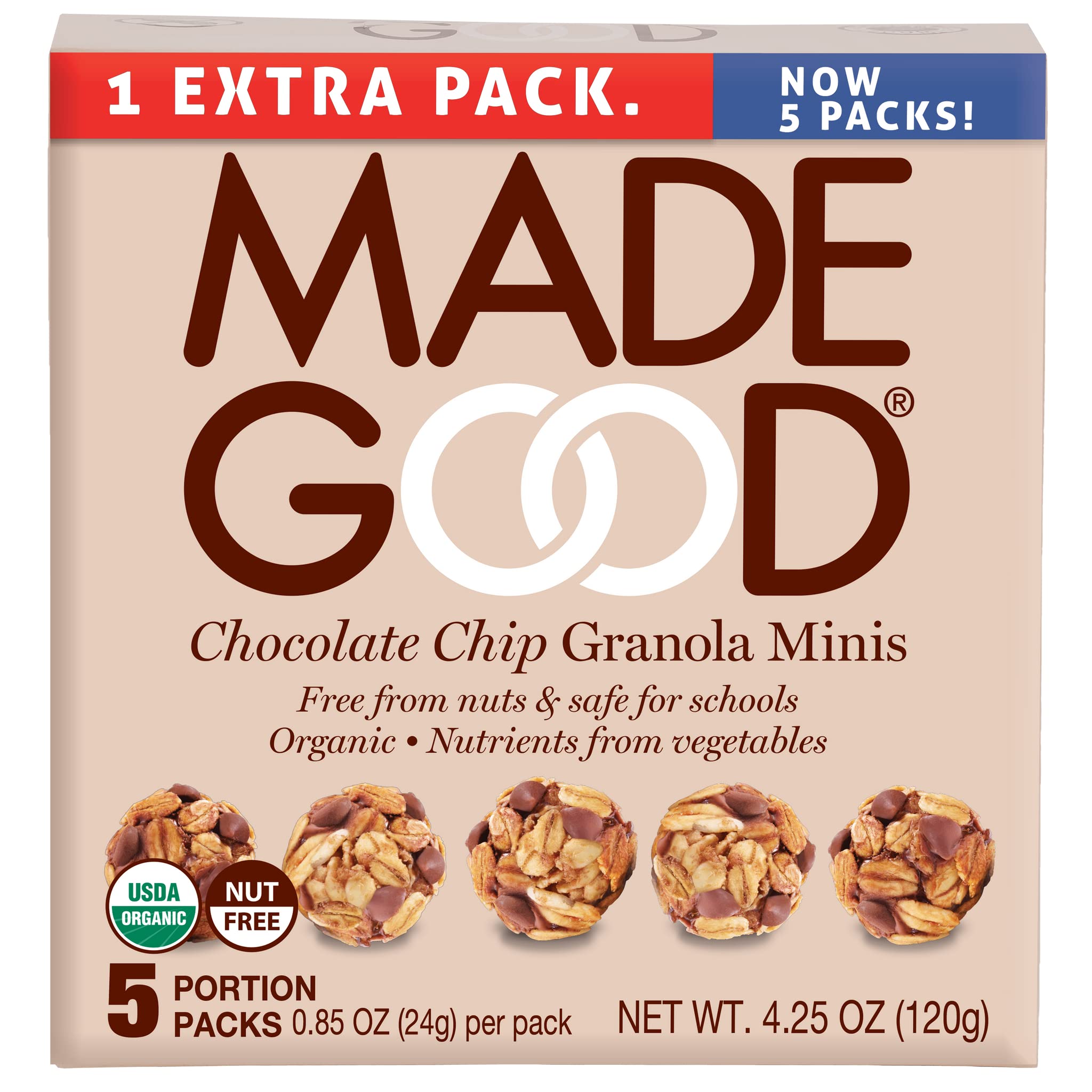 Book Cover Made Good Granola Minis Chocolate Chip, 24 gram, (Pack of 6)