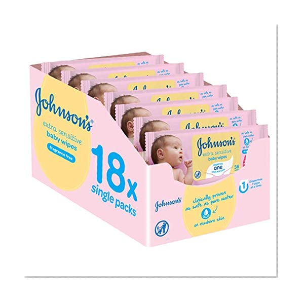 Johnson's Baby Extra Sensitive Fragrance Free Wipes - Total 1008 Wipes by Johnson's Baby
