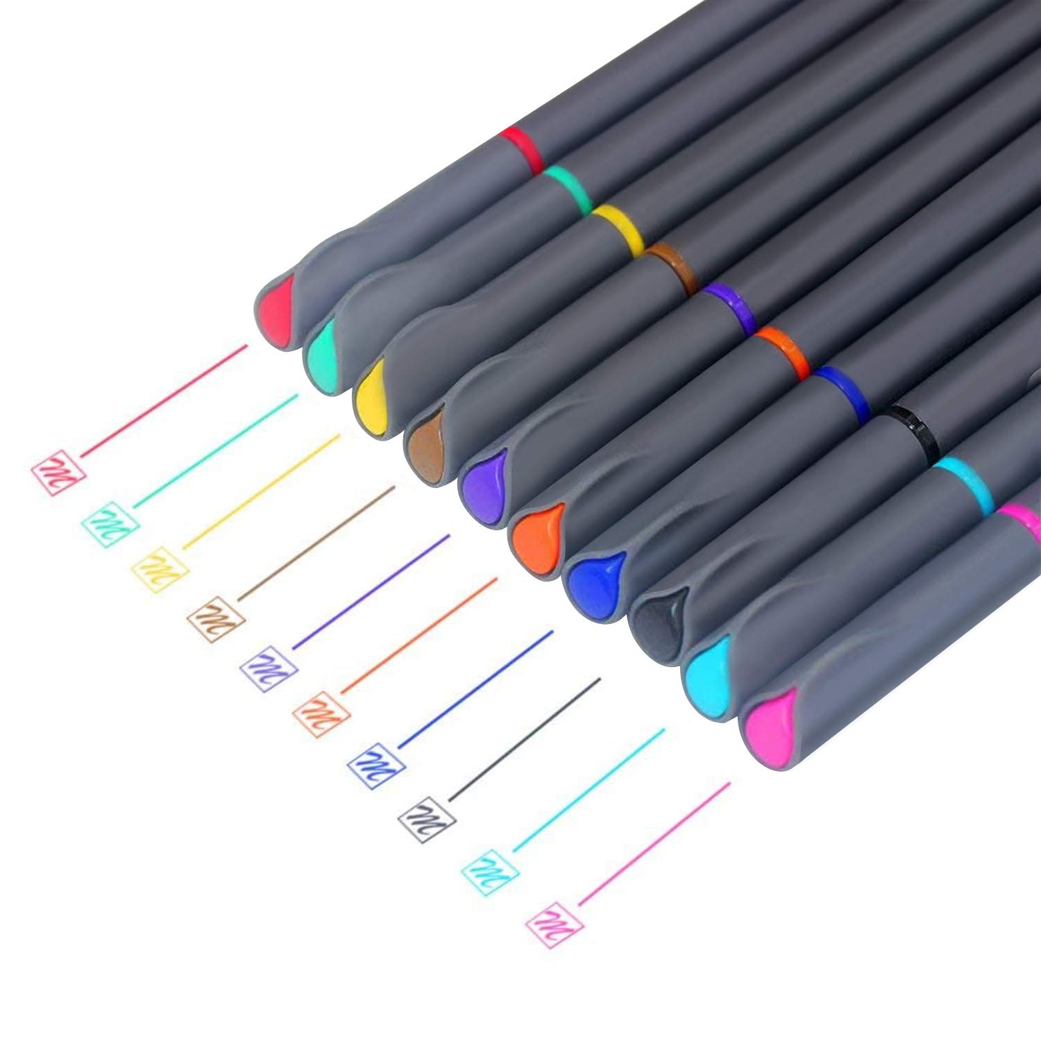 Book Cover MyLifeUNIT Fineliner Color Pen Set, 0.4mm Colored Fine Liner Sketch Drawing Pen, Pack of 10 Assorted Colors
