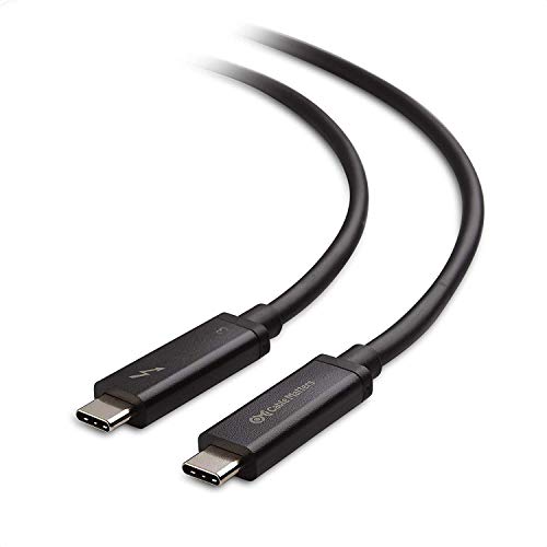 Cable Matters Certified Active 40Gbps Thunderbolt 3 Cable in Black 6.6 Feet Supporting 100W Charging (Not Compatible with USB-C Ports Without The Thunderbolt Logo)