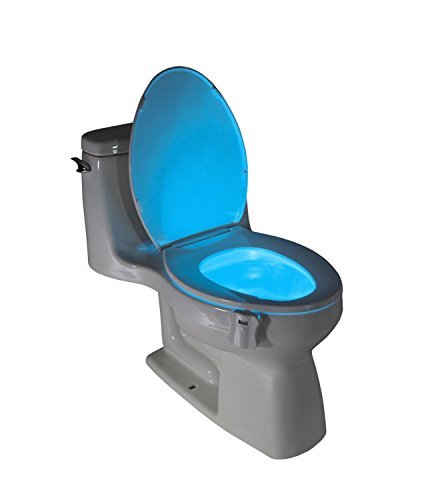 Book Cover LightBowl Toilet LED Nightlight by Wally's, Motion Activated, Fits Any Toilet, 8 Colors in One Light.