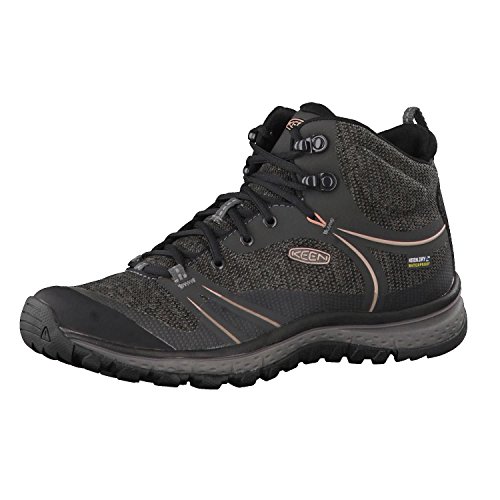 KEEN Women's Terradora Mid Waterproof Hiking Shoe, Raven/Rose Dawn, 8 M US