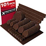 X-PROTECTOR Premium Classic Pack Furniture Pads 101 Piece! Felt Pads Furniture Feet Your Best Wood Floor Protectors. Protect Your Hardwood & Laminate Flooring with 100% Satisfaction!