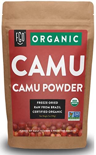 Organic Freeze-Dried Camu Powder | 7oz Resealable Kraft Bag | 100% Raw From Brazil | by FGO