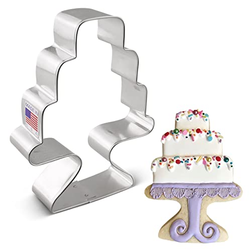 Cake With Stand Cookie Cutter 4.5" Made in USA by Ann Clark