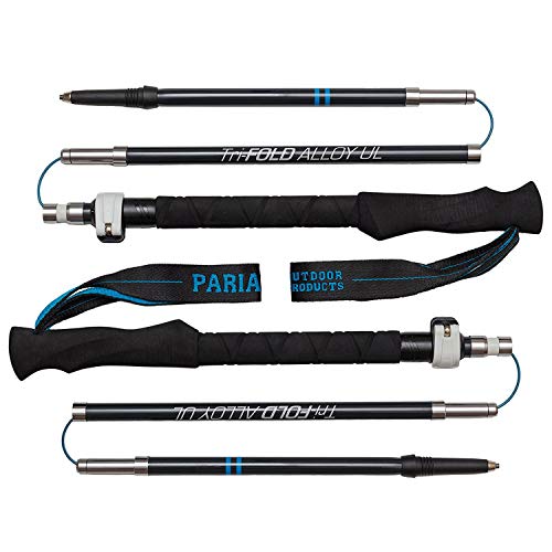 Tri-Fold Alloy UL Trekking Poles / Sticks - Folding, Collapsible, Adjustable, and Ultralight - Perfect for Hiking, Walking, Backpacking and Snowshoeing
