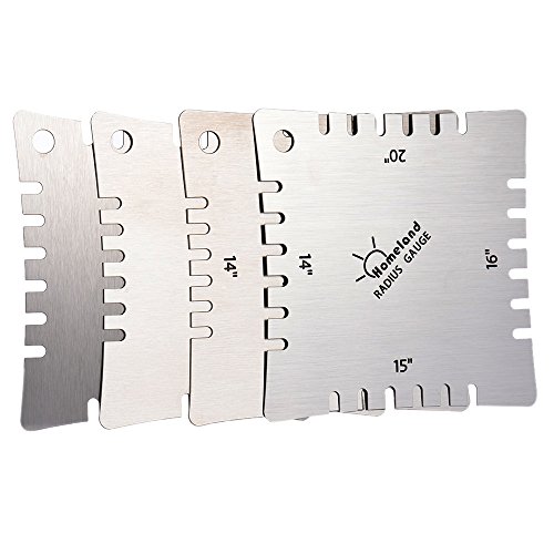 Book Cover ammoon 4pcs Stainless Steel Guitar Notched Radius Gauge Fingerboard Fretboard Measuring Tool Set