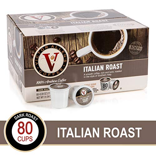 Italian Roast for K-Cup Keurig 2.0 Brewers, 80 Count, Victor Allen's Coffee Dark Roast Single Serve Coffee Pods