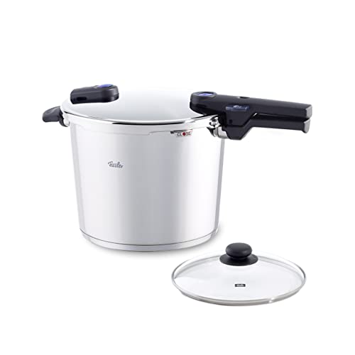 Book Cover Fissler Stainless Steel Vitaquick Pressure Cooker with Glass Lid, For All Cooktops, 10.6 Quarts