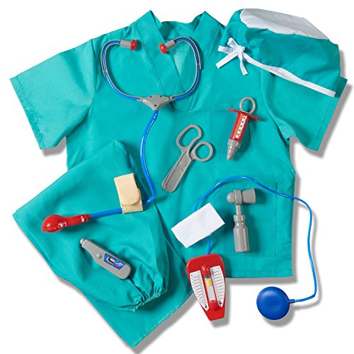 Book Cover Prextex Childâ€™s Halloween Doctor Dress up Surgeon Costume Set and Accessories Blue