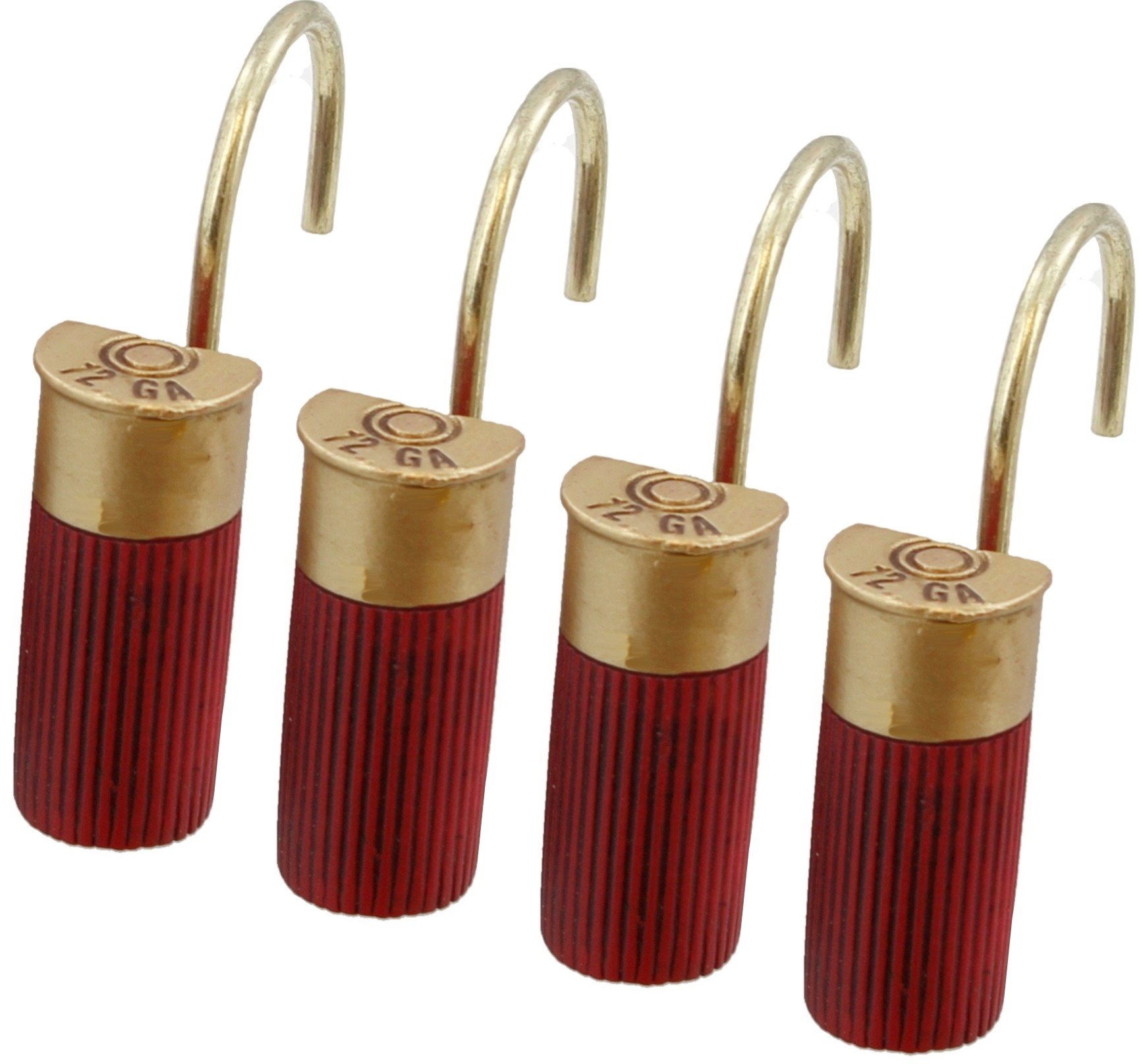 Book Cover Old River Outdoors Red Shotgun Shell Shower Curtain Hooks/Rings - 12 Pc Set