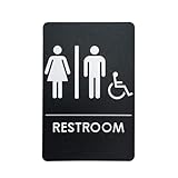 Rock Ridge Unisex Restroom Sign Black/White - ADA Compliant