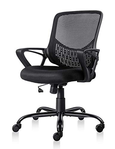 Book Cover Ergonomic Office Chair Lumbar Support Mesh Chair Computer Desk Task Chair with Armrests