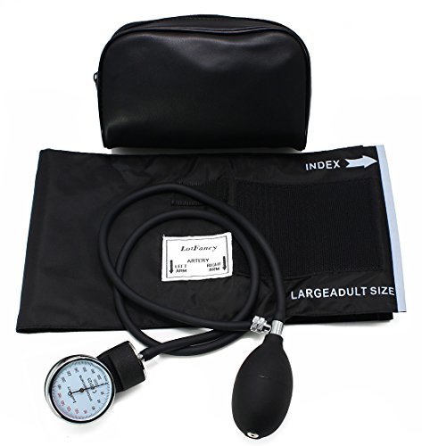 Book Cover Aneroid Sphygmomanometer, LotFancy Manual Blood Pressure Monitor, Large Adult Cuff 13 to 20 Inches, L Cuff