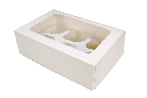 Culpitt Lot de 10 boîtes à cupcakes/muffins 6 trous Blanc