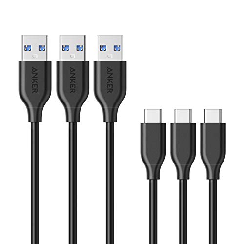 Book Cover [3 Pack] Anker Powerline USB-C to USB 3.0 Cable (3ft) with 56k Ohm Pull-up Resistor for Samsung Galaxy Note 8, S8, S8+, S9, S10, MacBook, Sony XZ, LG V20 G5 G6, HTC 10, Xiaomi 5 and More