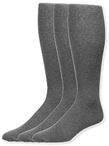 JRP Men's Knee Length Flat Extra Soft Cotton Knit Dress Socks - 3 Pack