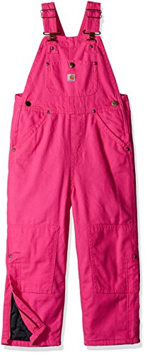 Carhartt Girls' Pink Duck Bib Overall Lined