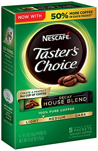 Book Cover Nescafe Taster's Choice Decaf Instant Coffee, House Blend (Pack of 12)