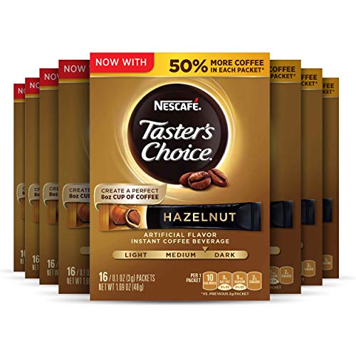 Book Cover Nescafe Taster's Choice Instant Coffee Beverage, Hazelnut, 16 count (Pack of 8)