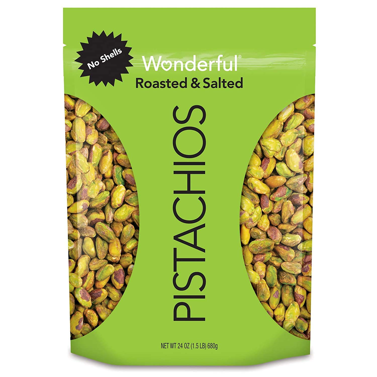 Book Cover Wonderful No Shell Pistachios Roasted & Salted (24 Oz.) (1Pk) 1.5 Pound (Pack of 1)