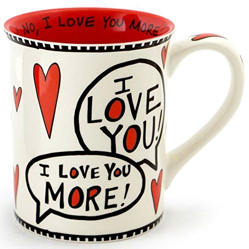 Enesco 4056352 Love You Most Stoneware Mug, 16 oz, Red