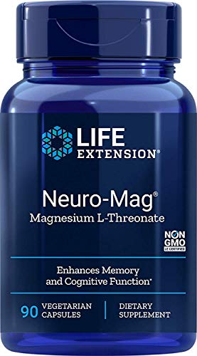 Life Extension Neuro-mag Magnesium L-threonate Dietary Supplements, 90 Capsules, Pack of 2