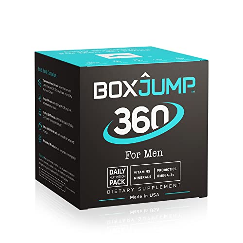 BoxJump 360 for Men Daily Nutrition Packs with Vitamins, Minerals, Omega-3s and Probiotics (30-Day Supply, 30 Count)