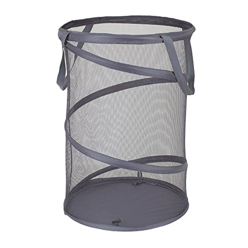 Book Cover Household Essentials 2027-1 Pop-Up Collapsible Mesh Laundry Hamper | Charcoal