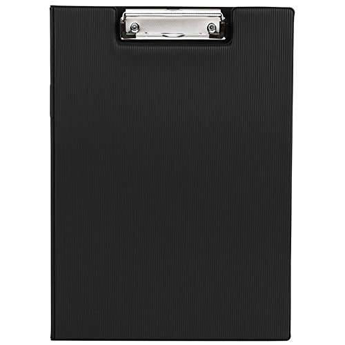 MyLifeUNIT Clipboard Folder with Pocket, Clipboard Padfolio File Folder, Letter Size or A4 Size (Black)