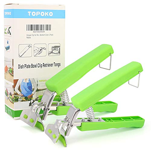 Set of Two Gripper Clips for Moving Hot Plate or Bowls with Food Out, from Pressured Cooker, Microwave, Oven, Air Fryer.