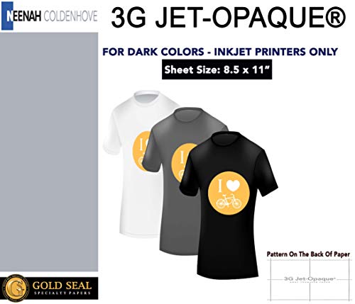INKJET TRANSFER PAPER FOR DARK FABRIC: NEENAH "3G JET OPAQUE" (8.5"X11") 50Pk :)