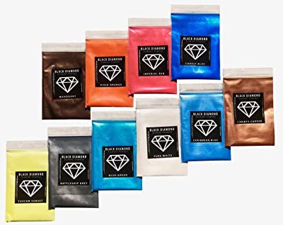 VARIETY PACK 1 (10 COLORS) Mica Powder PURE, 2TONE series variety pigment packs (Epoxy,Paint,Color,Art) Black Diamond Pigments