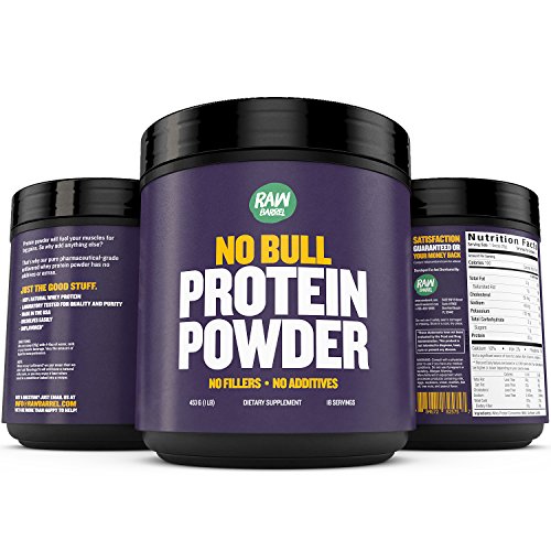 Raw Barrel's Unflavored Whey Protein Powder - 1lb Pure, Instantized Concentrate Supplement - High Protein, Low Carb & Natural - Includes Digital Guide and Recipe Book