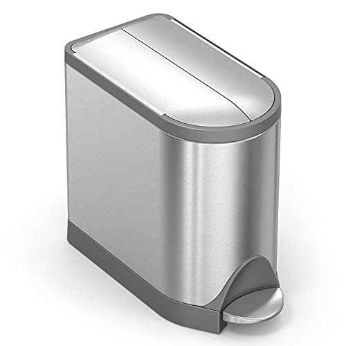 Book Cover simplehuman Butterfly Lid Step Bathroom Trash Can, 10 Liter, Grey