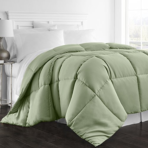 Book Cover Beckham Hotel Collection King/Cal King Comforter â€“ 1300 Series Goose Down Alternative Bed Comforters â€“ Luxury King/Cal King Size Blanket - Machine Washable, All-Season Bedding, Duvet Insert - Sage