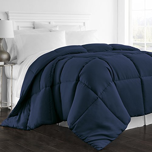 Book Cover Beckham Hotel Collection Twin/Twin XL Comforter â€“ 1300 Series Goose Down Alternative Bed Comforters â€“ Luxury Twin/Twin XL Size Blanket - Machine Washable, All-Season Bedding, Duvet Insert - Navy