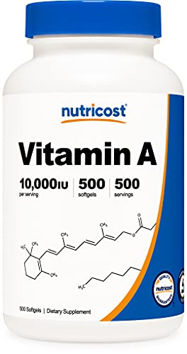 Nutricost Vitamin A 10,000 IU, 500 Softgel Capsules