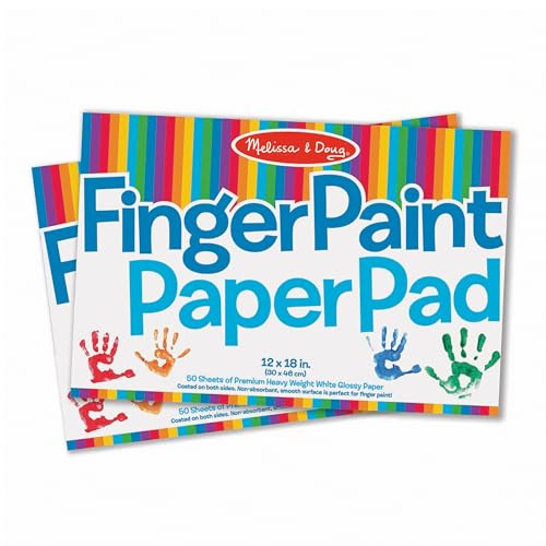 Book Cover Melissa & Doug Finger Paint Paper Pad (12 x 18 inches) - 50 Sheets, 2-Pack
