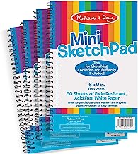 Book Cover Melissa & Doug Mini-Sketch Pads, 4-Pack (Arts & Crafts, Fade-Resistant, Acid-Free White Paper, 50 Pages, 9