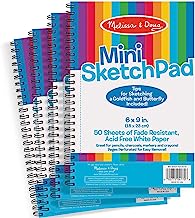 Melissa & Doug Mini-Sketch Pads, 4-Pack (Arts & Crafts, Fade-Resistant, Acid-Free White Paper, 50 Pages, 9" H x 6" W x 0.25" L)