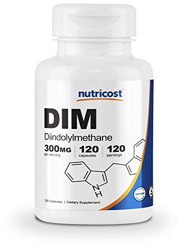 Book Cover Nutricost DIM (Diindolylmethane) Plus BioPerine 300mg, 120 Veggie Capsules - Up to 4 Month Supply, Max Strength DIM Supplement