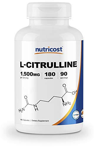 Book Cover Nutricost L-Citrulline 750mg, 180 Capsules - 1500mg Per Serv, Gluten Free