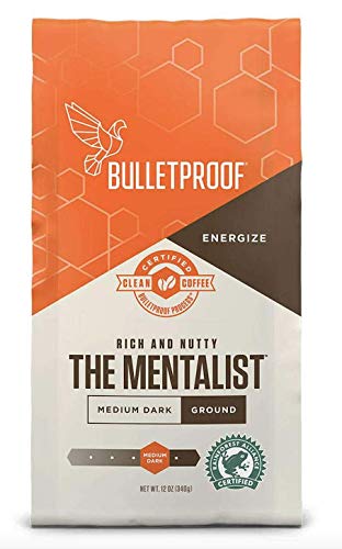 Book Cover Bulletproof The Mentalist Ground Coffee, Medium Dark Roast, 12 Oz, Keto Friendly, Certified Clean Coffee, Rainforest Alliance, Ground