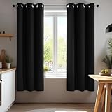Deconovo Black Blackout Curtains for Bedroom – Set of 2 42W x 63L Inch Thermal Insulated & Noise Reducing Panels–Home Window Room Darkening Sustainable Grommet Drapes for Living Room and Nursery